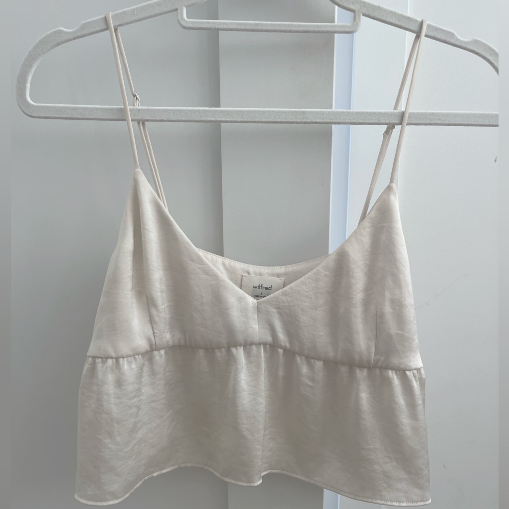 Aritzia Silk Cami Crop Top